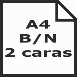 Impresión A4 b/n 2 caras